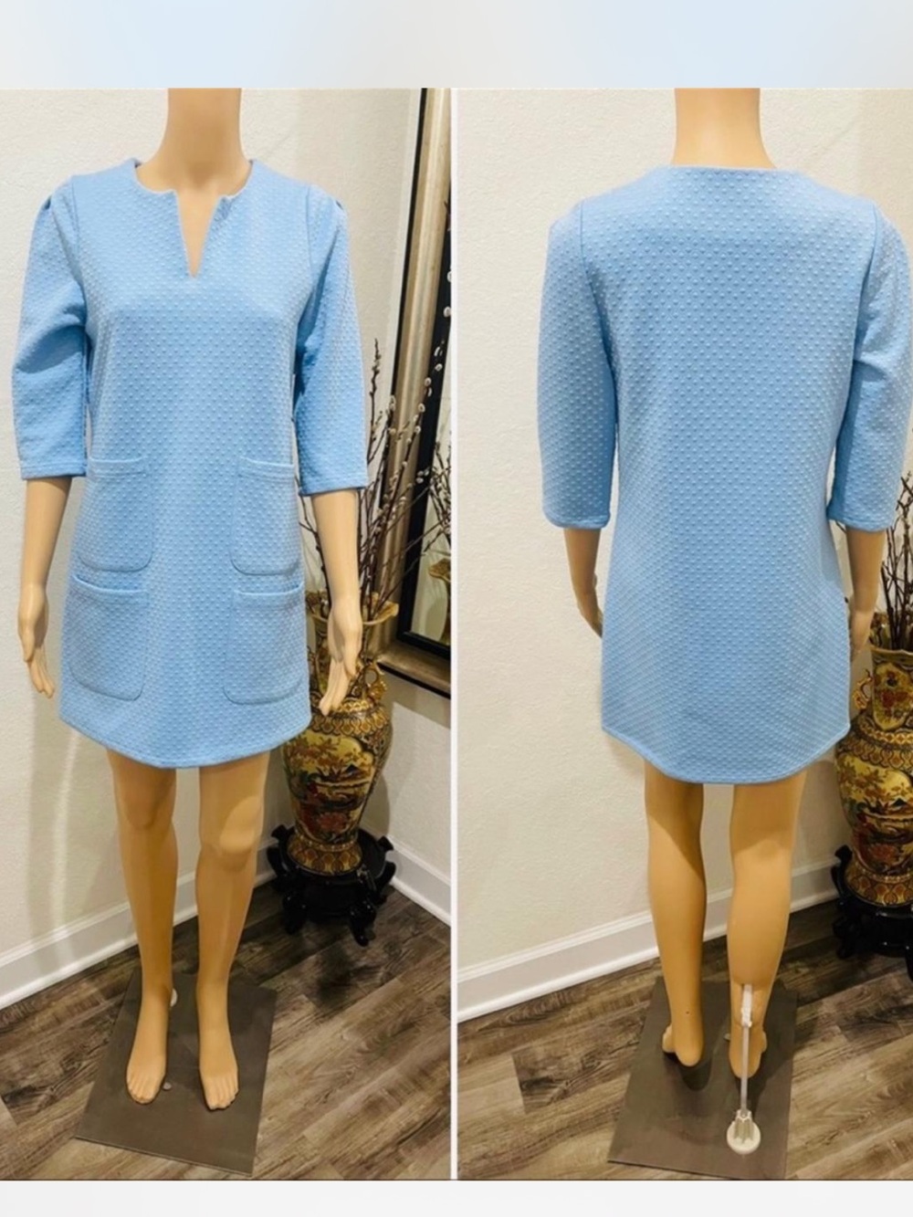 Vintage Jasmine Chen vintage mini blue dress S
